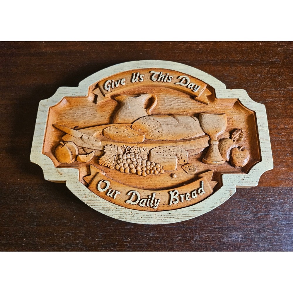 Wall Plaque Home Decor Brown Give Us This Day Our Daily Bread Sign